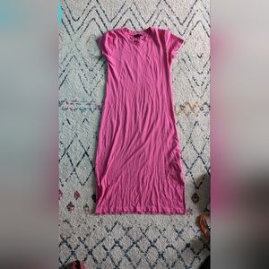 J Crew pink midi t-shirt dress